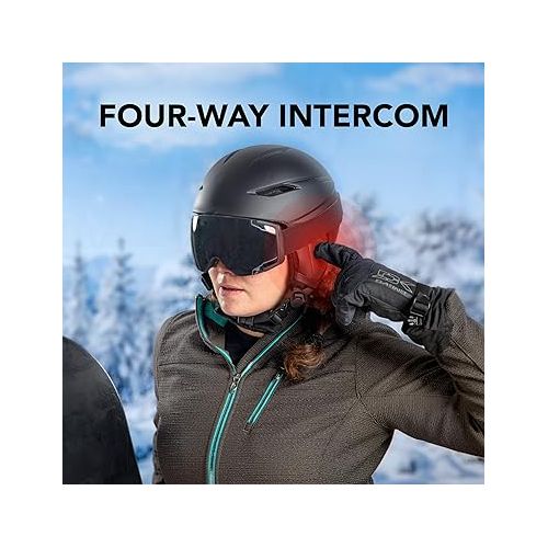  Sena Snowtalk 2 - Universal Bluetooth Headset for Snow Helmets with Built-In Wireless Intercom, Black