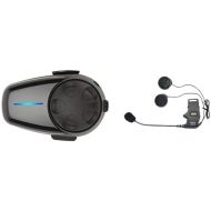 Sena SMH10-10 Motorcycle Bluetooth Headset/Intercom (Single) and SMH-A0301 Helmet Clamp Kit with Boom Microphone for SMH10 Bluetooth Headset, Black
