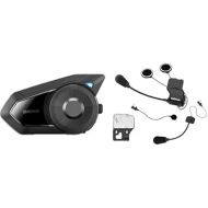 Sena 30K Motorcycle Bluetooth Headset Mesh Communication System (Single Pack with HD Speakers) and Universal Helmet Clamp Kit (20S, 20S EVO, 30K), Black