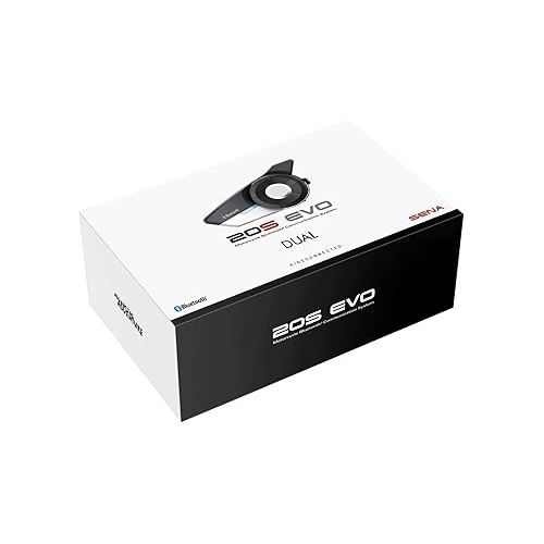  Sena 20S-EVO-01D Motorcycle Bluetooth Headset Communication System, 2 Pack , Black