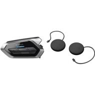 Sena 50R 3-Button Motorcycle Bluetooth Headset w/Sound by Harman Kardon Integrated Mesh Intercom System (Single) and Speakers for 50R, Black