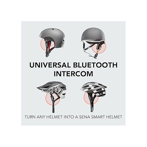  Sena pi, Universal Bluetooth Intercom Headset, Fits Most Cycling and Multi-Sport Helmets,Black