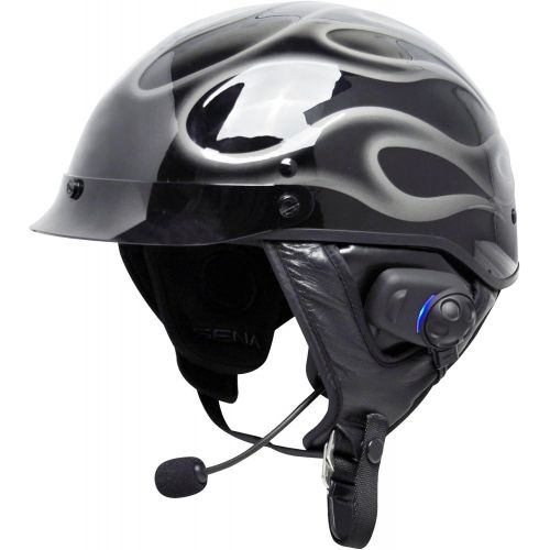  Sena Bluetooth Stereo Headset and Intercom with Built-in FM Tuner for Half Helmets