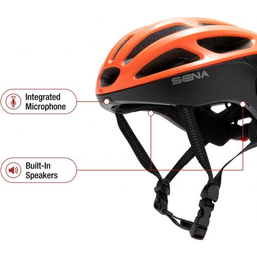  [아마존베스트]Sena R1 Smart Cycling Helmet (Electric Tangerine, Medium)