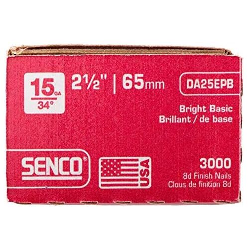  Senco DA25EPB 15 Gauge by 2-1/2 inch Length Bright Basic Finish Nail (3,000 per box)