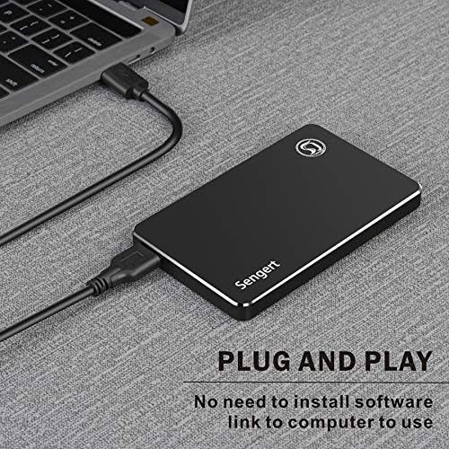  2.5 500GB Ultra Slim Portable External Hard Drive Sengert USB3.0 Mobile HDD Storage Compatible for PC, Desktop, Laptop, Xbox One, Xbox 360(Black)