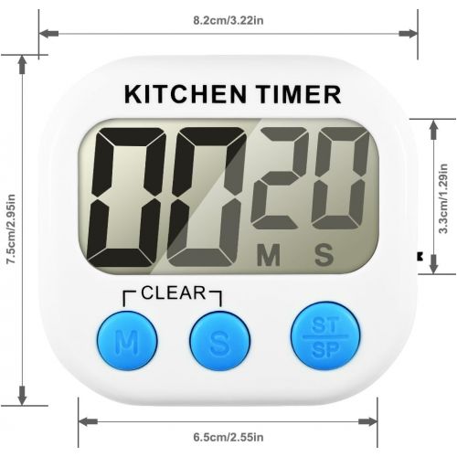  [아마존베스트]Senhai Kitchen Timer, Count Up/Down Large LCD Display, Electronic Storage Timer, Pack of 2