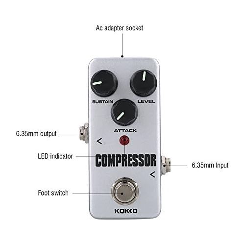  [아마존베스트]Dilwe Electric Guitar Effects Pedal, Mini Compressor Sustainer Effects Pedal Instrument Accessories