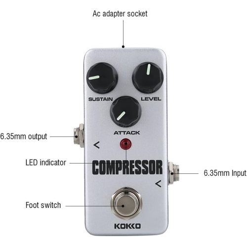  [아마존베스트]Dilwe Electric Guitar Effects Pedal, Mini Compressor Sustainer Effects Pedal Instrument Accessories