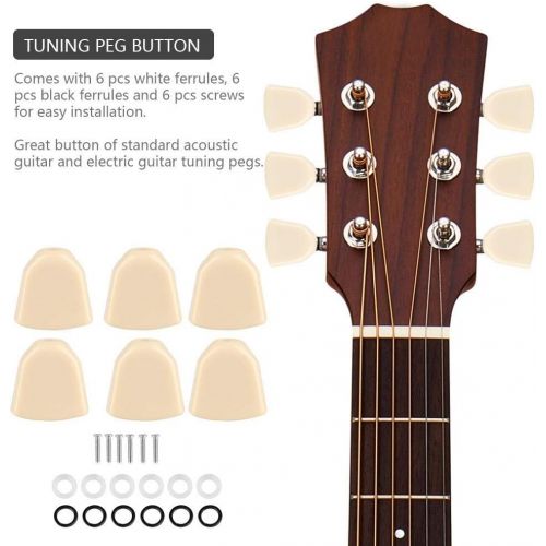  [아마존베스트]Dilwe Guitar Tuning Pegs Button, 6 Pcs/Set Acrylic Tuning Keys Mechanics Buttons for Guitar