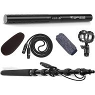 Sennheiser MKE 600 Video, Cinema and Broadcasting Shotgun Microphone Complete Kit with LyxPro Boompole, Shockmount, Windscreen Bundle