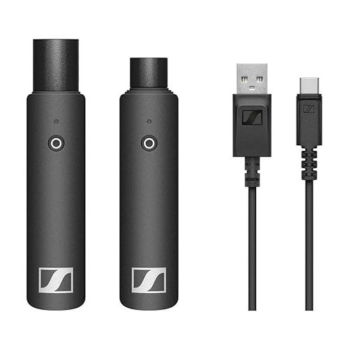 젠하이져 Sennheiser XSW-D XLR Base Set Wireless Microphone System with RAVPower Luster 6700mAh Charger & Fastener Straps (10-Pack) Bundle