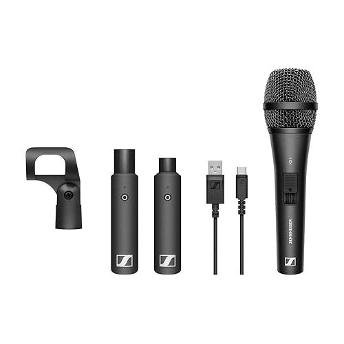 젠하이져 Sennheiser XSW-D VOCAL SET XS1 Dynamic Microphone with RAVPower Luster 6700mAh Charger & Fastener Straps 10-Pack Bundle