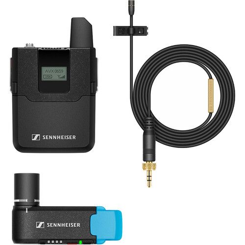 젠하이져 Sennheiser AVX-MKE2 SET Digital Camera-Mount Wireless Omni Lavalier Microphone System (1.9 GHz)