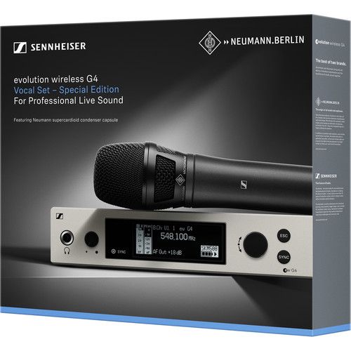 젠하이져 Sennheiser EW 500 G4-KK205 Wireless Handheld Microphone System with Neumann KK 205 Capsule (GW1: 558 to 608 MHz)