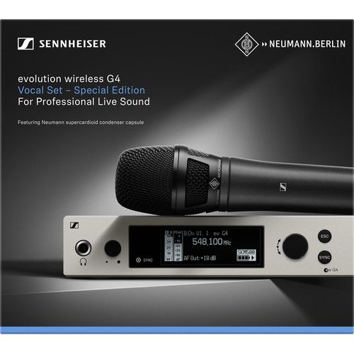 젠하이져 Sennheiser EW 500 G4-KK205 Wireless Handheld Microphone System with Neumann KK 205 Capsule (GW1: 558 to 608 MHz)