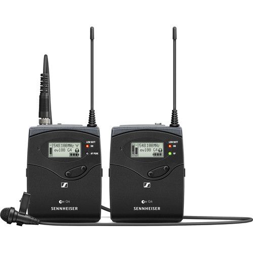 젠하이져 Sennheiser EW 100 G4 2-Person Camera-Mount Wireless Combo Microphone System Kit (G: 566 to 608 MHz)