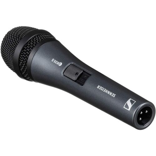 젠하이져 Sennheiser E835-S Dynamic Cardioid Vocal Microphone (on/off switch) with Tripod Mic Stand & XLR-XLR Cable Bundle