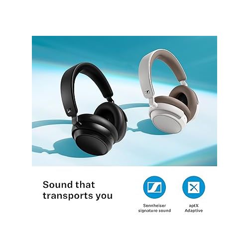  Sennheiser ACCENTUM Plus Wireless Bluetooth Headphones - Quick-Charge Feature, 50-Hr Battery Playtime, Adaptive Hybrid ANC, Sound Personalization, Touch Controls - Black