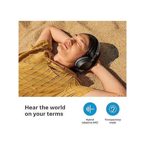  Sennheiser ACCENTUM Plus Wireless Bluetooth Headphones - Quick-Charge Feature, 50-Hr Battery Playtime, Adaptive Hybrid ANC, Sound Personalization, Touch Controls - Black