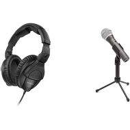 Sennheiser Professional HD 280 PRO Over-Ear Monitoring Headphones,Black & Samson Technologies Q2U USB/XLR Dynamic Microphone Recording and Podcasting Pack
