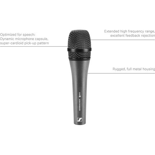  [아마존베스트]Sennheiser Pro Audio Sennheiser E 845-S Dynamic Super Cardioid Microphone