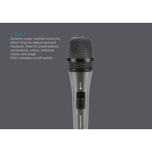  [아마존베스트]Sennheiser Pro Audio Sennheiser E 845-S Dynamic Super Cardioid Microphone