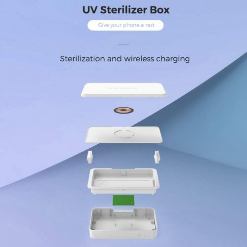  Senplus Cell phone sanitizer,uv light Sanitizer with 15W Wireless Charging uv Sanitizer