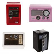 Sense - Mart Old Clasic Retro Design Metal Safe Piggy Bank With Dual Safe Lock (Brown Radio)