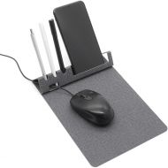 [아마존베스트]SenseAGE Multi-Functional Mouse Pad, 3-in-1 Ultra Smooth Mouse Pad with Non-Slip Base, Portable Slim Mouse Mat, Phone & Pen Holder, Cord Organizer for Home & Office, Grey