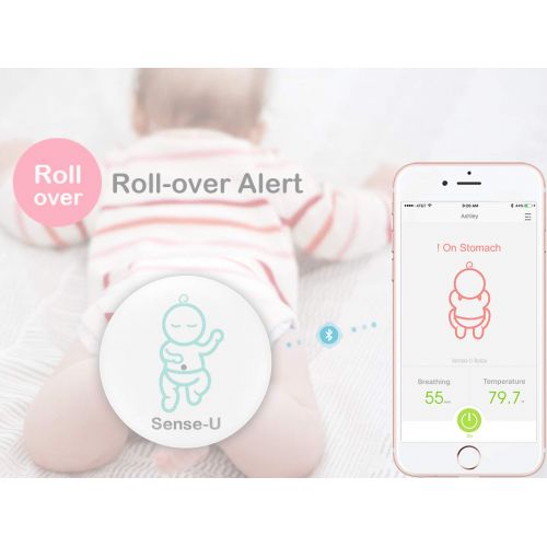 센스유 (2018 New Model) Sense-U Baby Breathing & Rollover Baby Movement Monitor with Temperature and Humidity Sensors: Alert You for No Breathing Movement, Stomach Sleeping, Overheat and