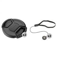 Sensei 72mm Center Pinch Snap-On Lens Cap and Cap Keeper Lens Cap Holder Kit (2-Pack)