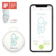 Sense-U Baby Breathing & Rollover Movement Monitor with a FREE Swaddle(Small, 0~3m): Alerts You for No Breathing, Stomach Sleeping, Overheating and Getting Cold with Audible Alarm