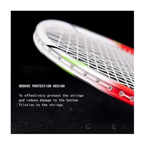  Senston Badminton Rackets Set of 2, Graphite Shaft Badminton Racquets Including Badminton Bag, 2 Badminton Shuttlecock, 2 Racquet Grip