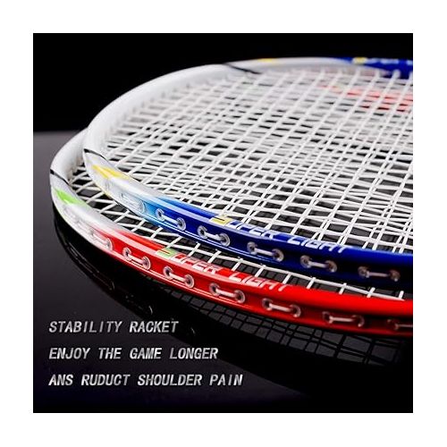  Senston Badminton Rackets Set of 2, Graphite Shaft Badminton Racquets Including Badminton Bag, 2 Badminton Shuttlecock, 2 Racquet Grip