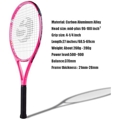  Senston 27 inch Tennis Racket Professional Tennis Racquet,Good Control Grip,Strung with Cover,Tennis Overgrip, Vibration Damper