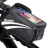 Senston Cycling Handlebar Bags with Waterproof Surface, Large Space Bicycle Front Frame Bag, Bicycle Storage Bag for Phone Below 6.5 inch