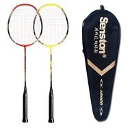 Senston - 2 Player Badminton Racquets Set Double Rackets Carbon Shaft Badminton Racket Set- 1 Carrying Bag Included