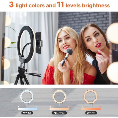  [아마존 핫딜] Sensyne 10USB Selfie LED Ring Light with 50 Extendable Tripod Stand & Flexible Phone Holde for Live Stream/Makeup,Camera, YouTube Video Photography, Compatible with iPhone/Android