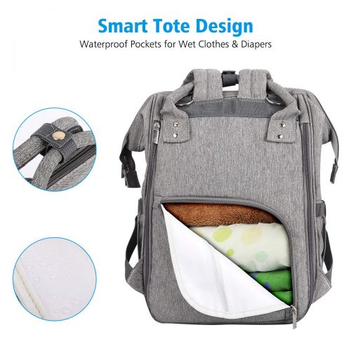  [아마존베스트]Diaper Bag Backpack, Sensyne Multi-Function Waterproof Maternity Baby Nursing Nappy Back Pack for Boy/Girl on Travel with Stroller Straps, Large & Stylish & Durable