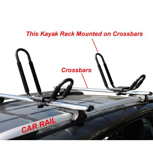  Sentry Lifetime Warranty TMS 2 Pairs J-Bar Rack HD Kayak Carrier Canoe Boat Surf Ski Roof Top Mount Car SUV Crossbar