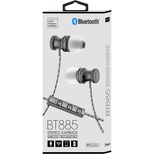  Sentry Industries Inc. Sentry Bluetooth Wireless Stereo Earbuds with Mic - White