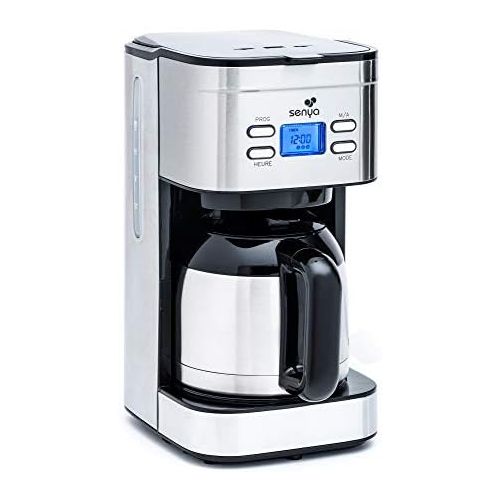  Senya Kaffeemaschine programmierbar Thermoskanne Hot Coffee Edelstahl Liter, 800