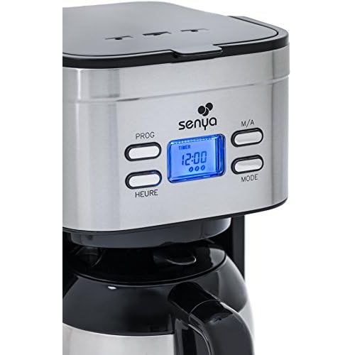  Senya Kaffeemaschine programmierbar Thermoskanne Hot Coffee Edelstahl Liter, 800