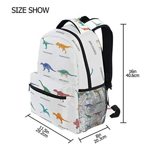  Senya School Backpack Dinosaurs Colored Bookbag for Boys Girls Travel Bag