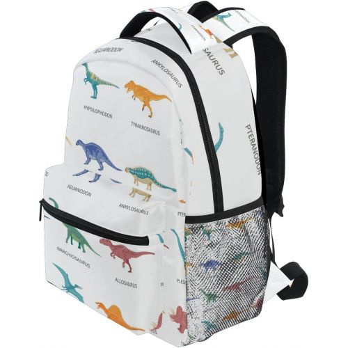  Senya School Backpack Dinosaurs Colored Bookbag for Boys Girls Travel Bag