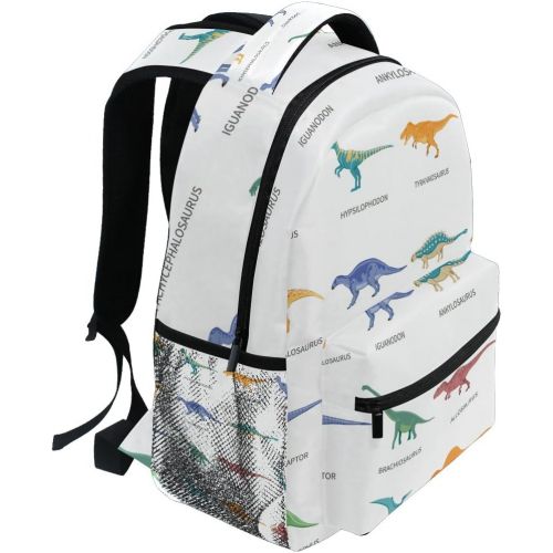  Senya School Backpack Dinosaurs Colored Bookbag for Boys Girls Travel Bag