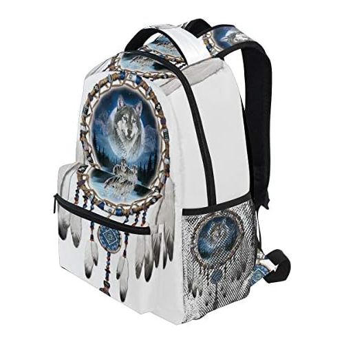  DOENR School Backpack Wolf Wind Chimes Teens Girls Boys Schoolbag