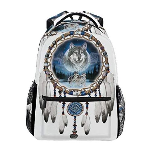  DOENR School Backpack Wolf Wind Chimes Teens Girls Boys Schoolbag