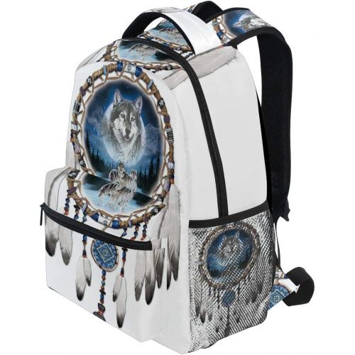  DOENR School Backpack Wolf Wind Chimes Teens Girls Boys Schoolbag